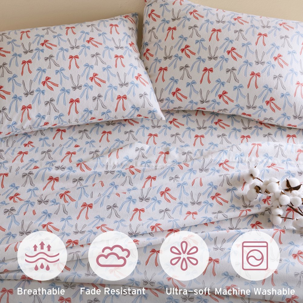 100% Cotton Flannel Pigment Printed Sheet Set. Picture 5
