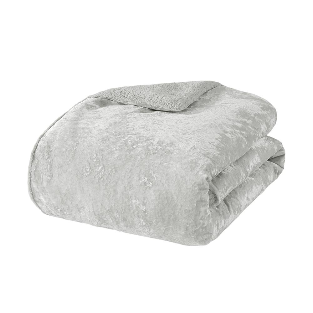 Crushed Velvet Sherpa Reversible Comforter Set. Picture 3