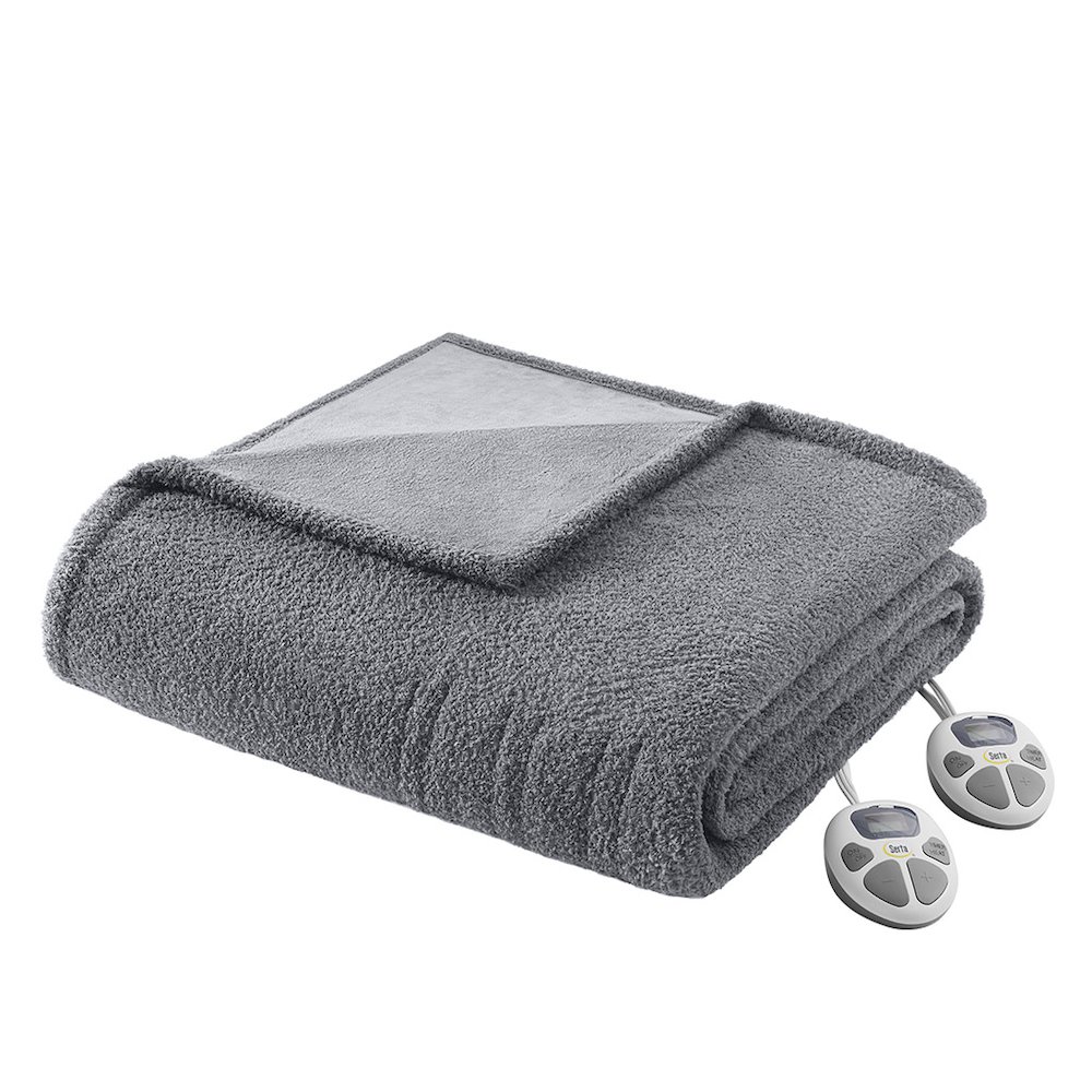 Dream Soft Heated Blanket, Grey color. Picture 1