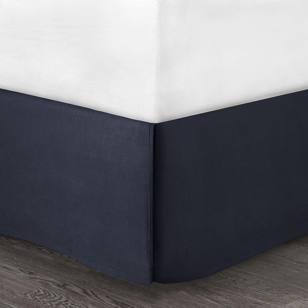 Serene Embroidered 7 Piece Comforter Set, Navy color. Picture 5