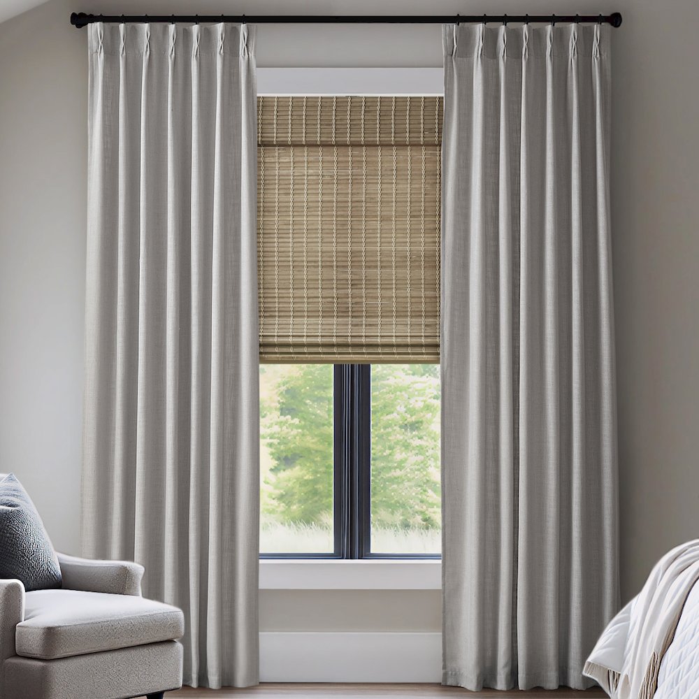 Emery 300gsm poly linen with 7 pinch pleat per pc. Picture 1