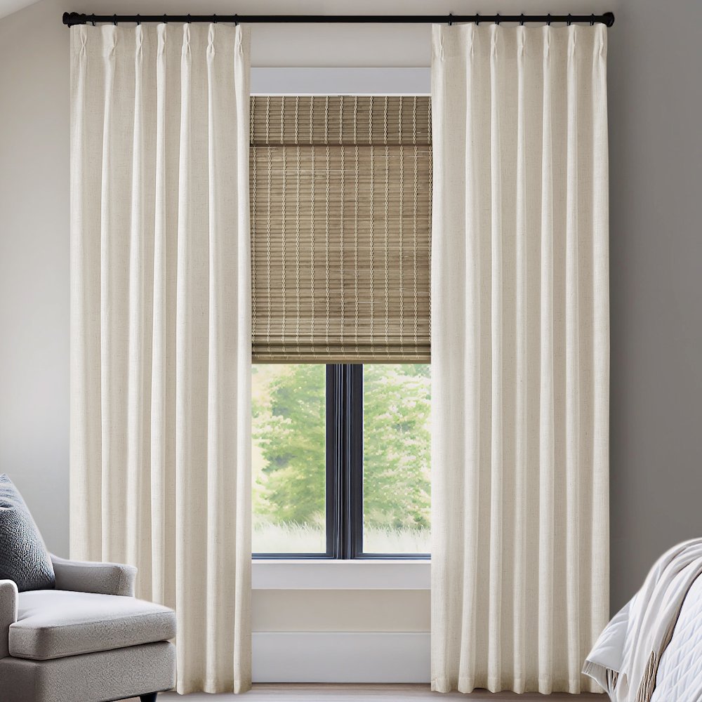 Emery 300gsm poly linen with 7 pinch pleat per pc. Picture 1