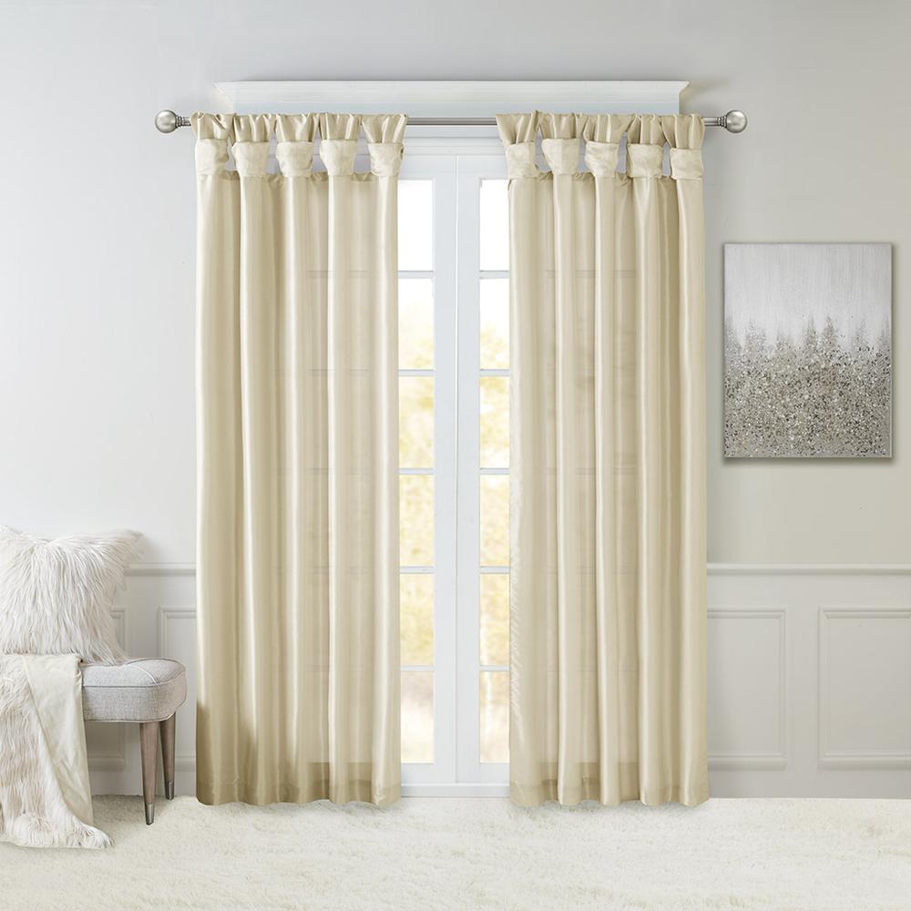 Twist Tab Lined Window Curtain Panel. Picture 4