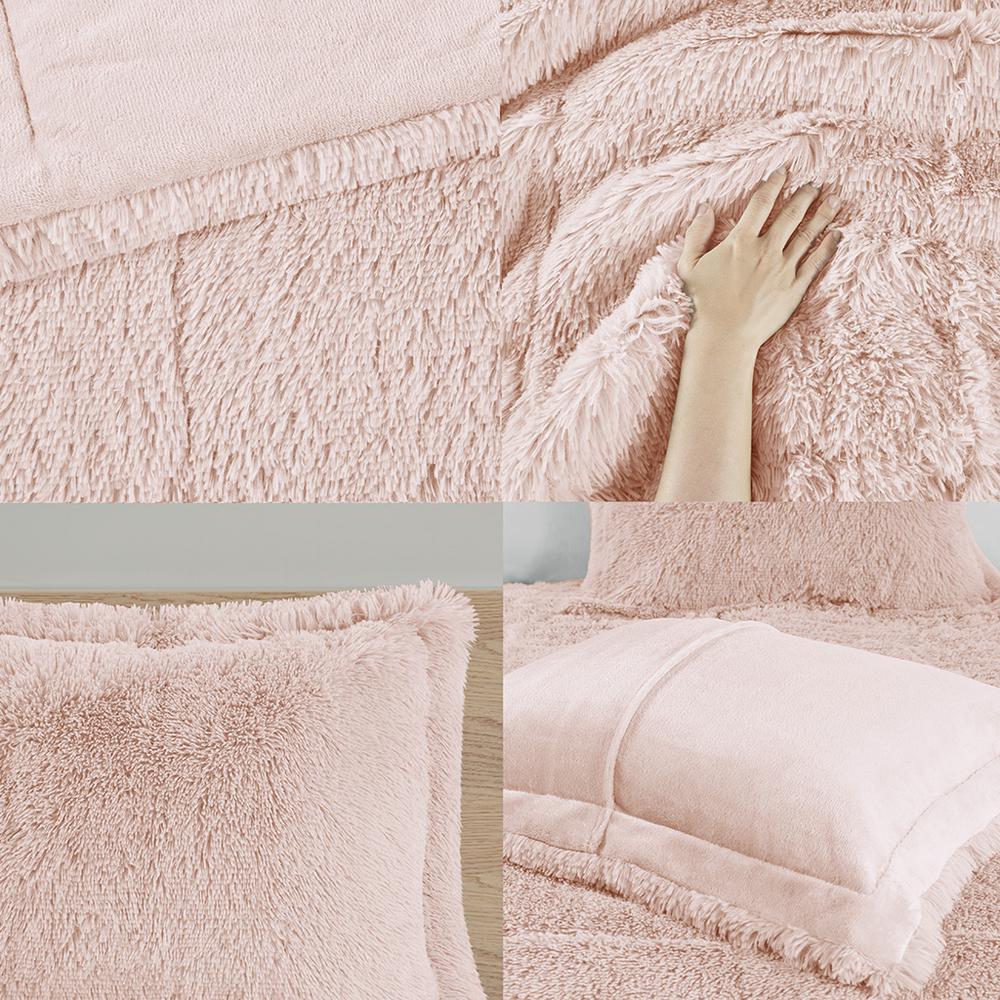 Shaggy Long Fur Comforter Mini Set. Picture 3