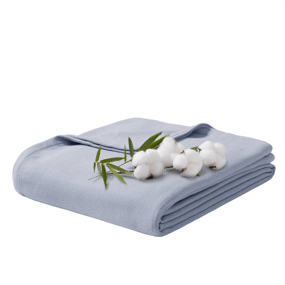 Bamboo Cotton Rayon from Bamboo Cotton Blanket, Light Blue color. Picture 1
