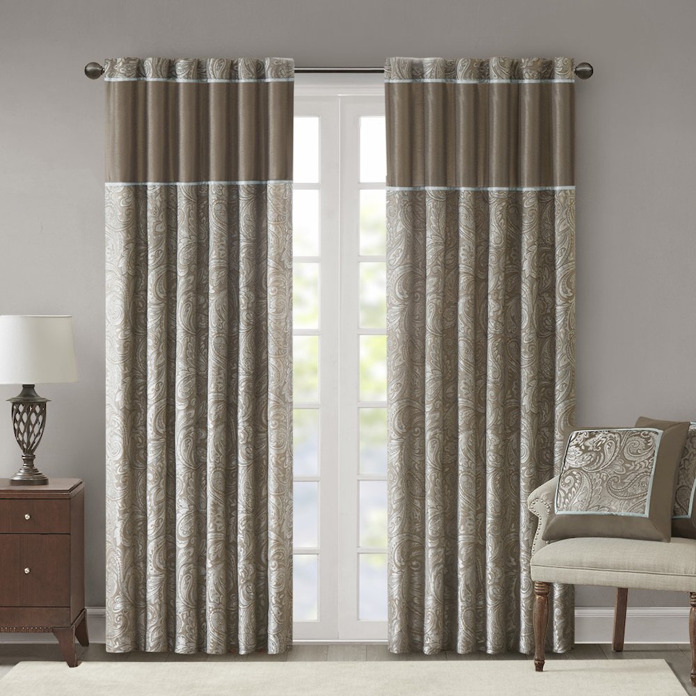 Jacquard Curtain Panel Pair. Picture 1