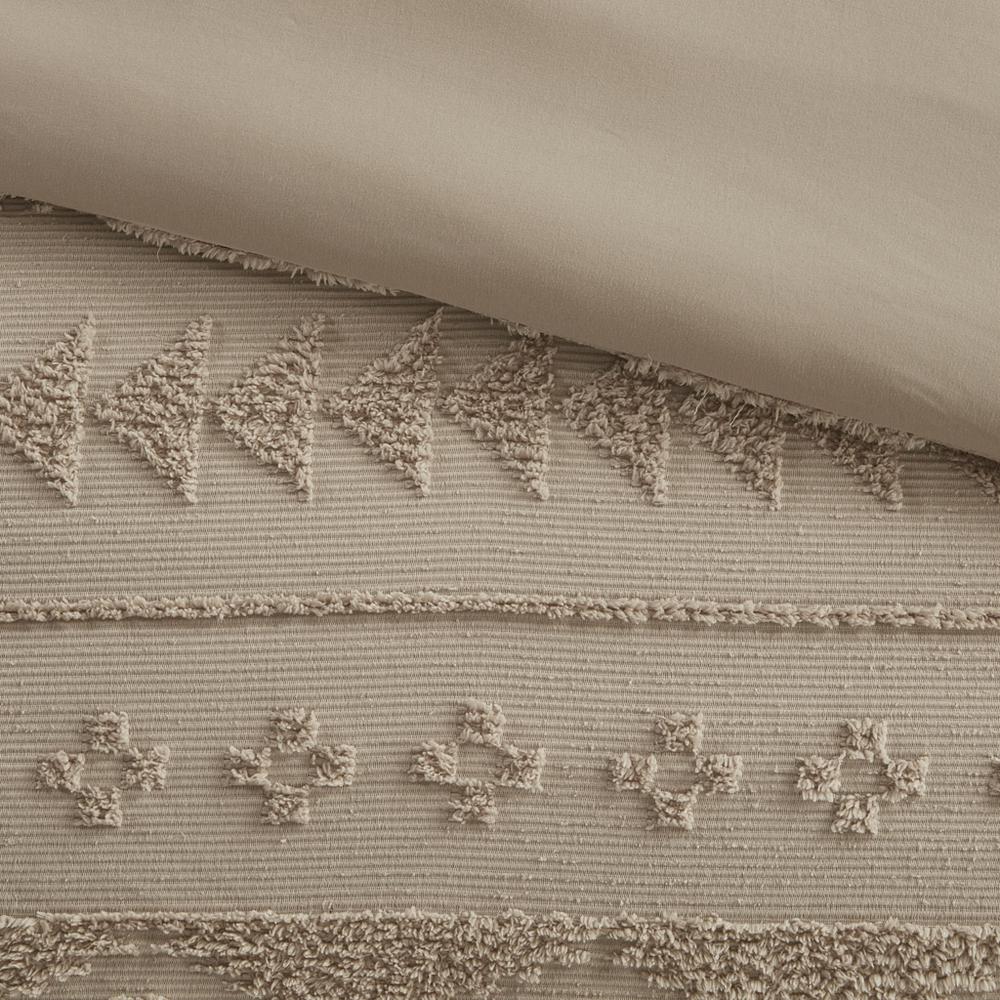 Breckenridge Chenille Oversized Comforter Set, Tan color. Picture 1