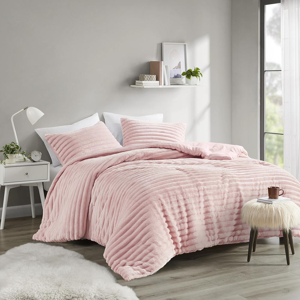 3 Piece Corded Plush Comforter Set. Picture 4