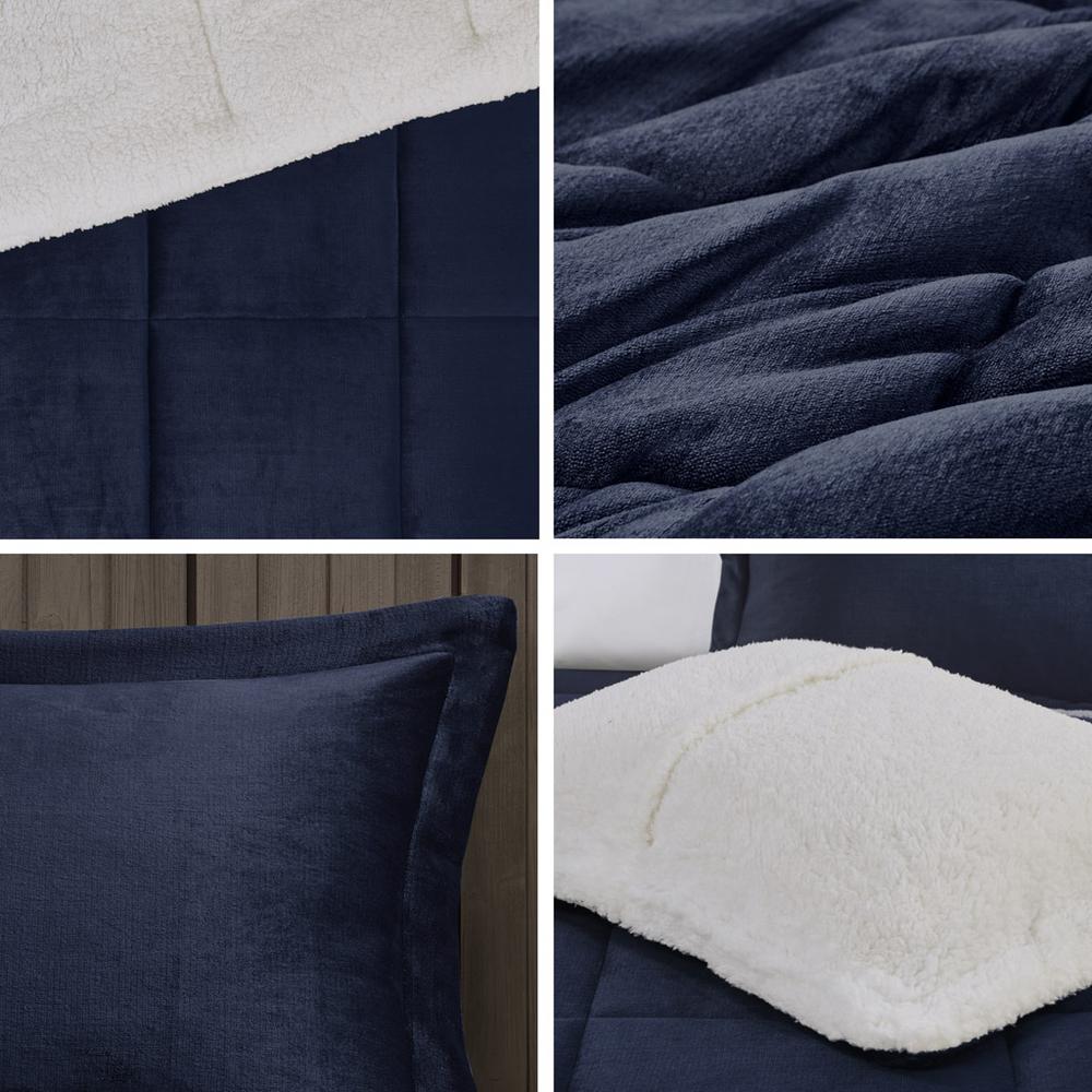 Plush to Sherpa Down Alternative Comforter Set. Picture 3