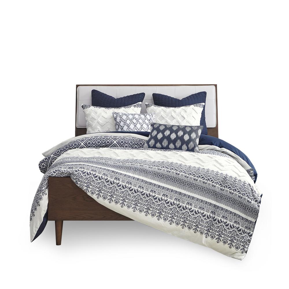 Navy Botanic Farmhouse Comforter Set, Belen Kox. Picture 1