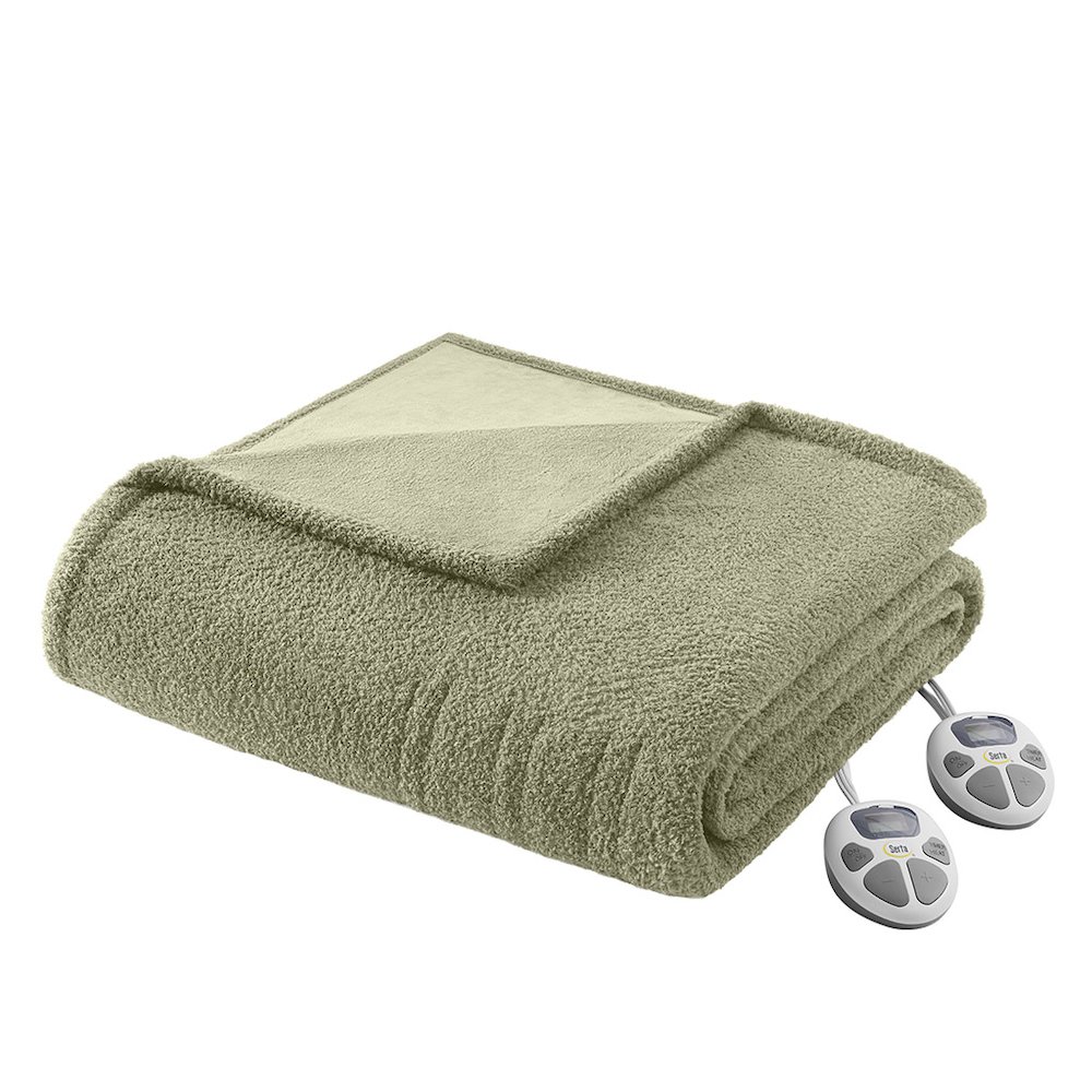 Dream Soft Heated Blanket, Sage color. Picture 1