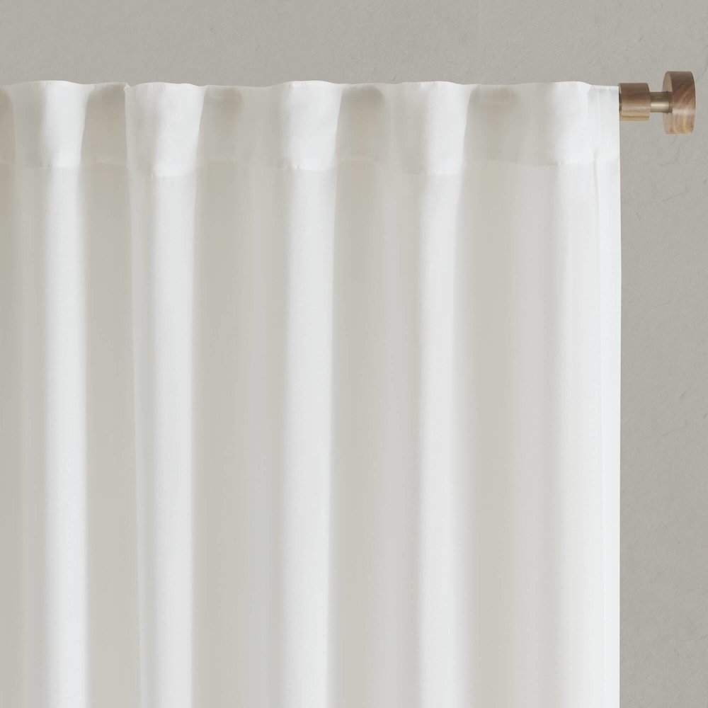 Rod Pocket with Back Tab Privacy Curtain Pair. Picture 2