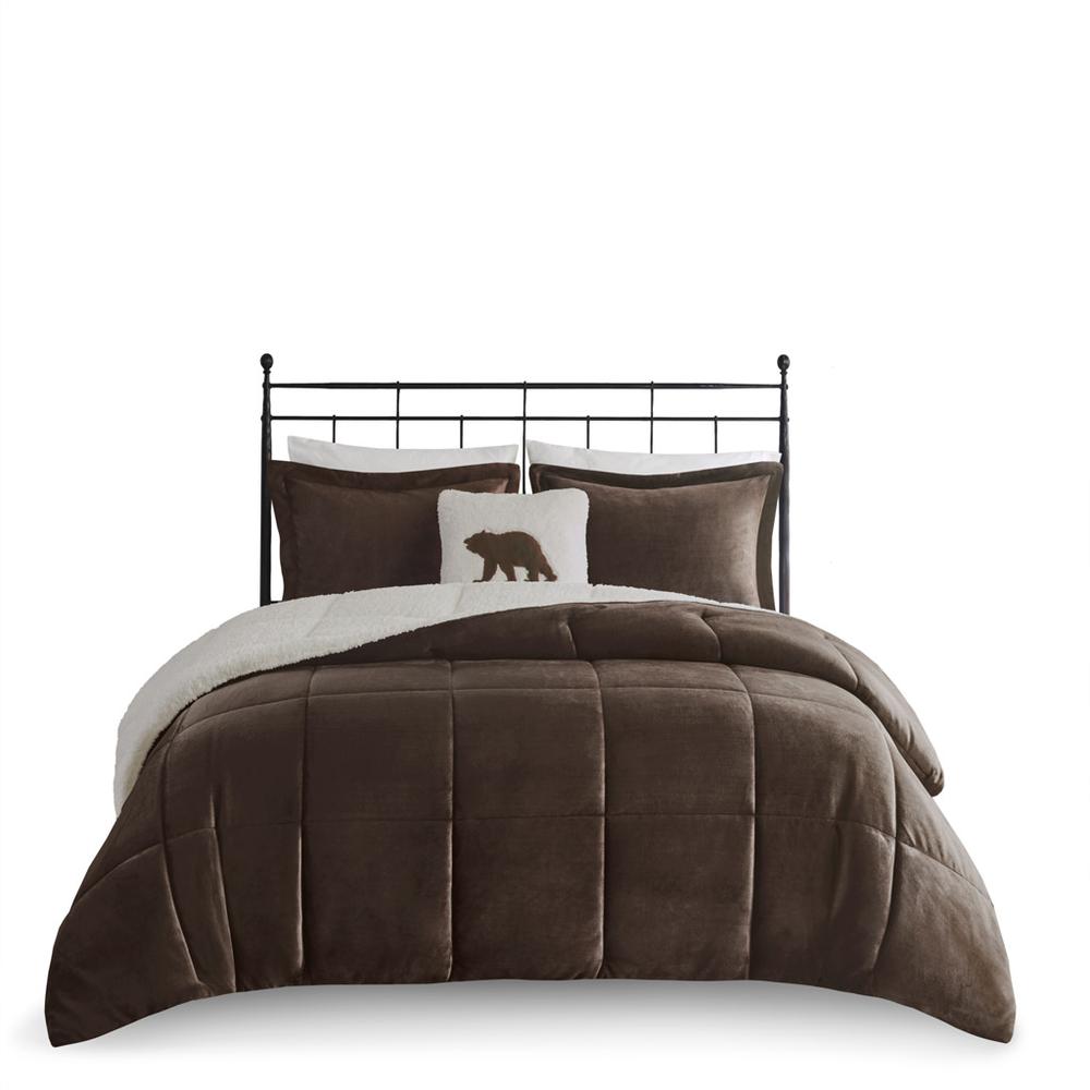 Plush to Sherpa Down Alternative Comforter Set. Picture 1
