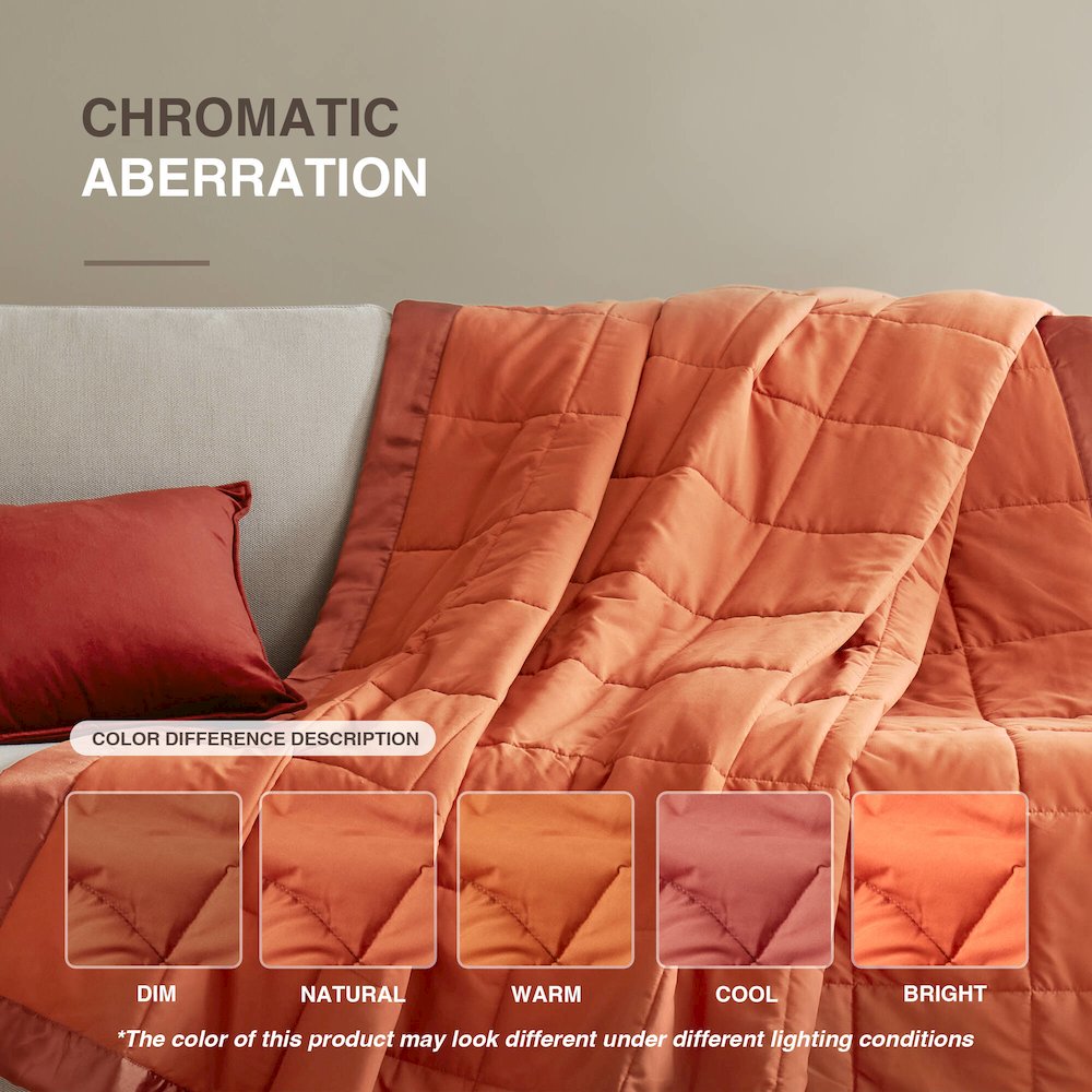 Lightweight Down Alternative Blanket with Satin Trim. Picture 2