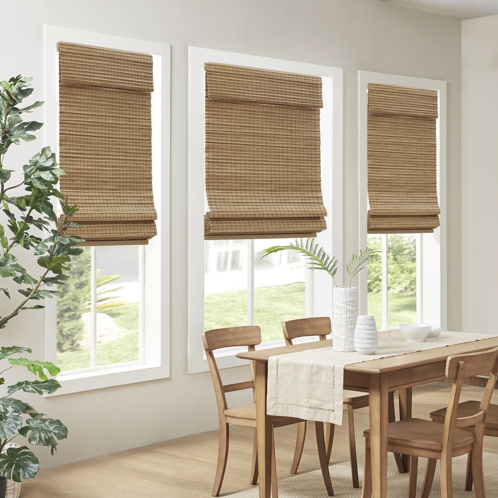Eastfield Bamboo Light Filtering Roman Shade 64"L. Picture 1