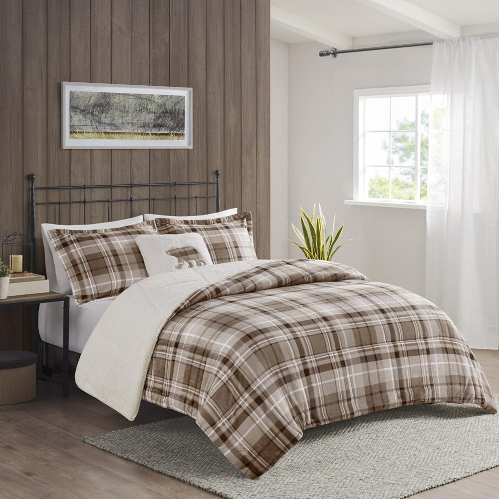 Plush to Sherpa Down Alternative Comforter Set. Picture 4