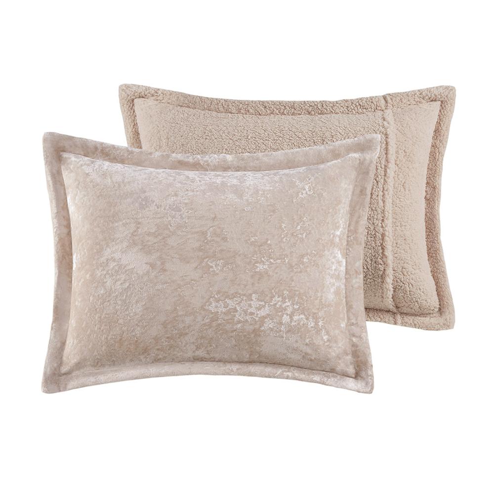 Crushed Velvet Sherpa Reversible Comforter Set. Picture 4