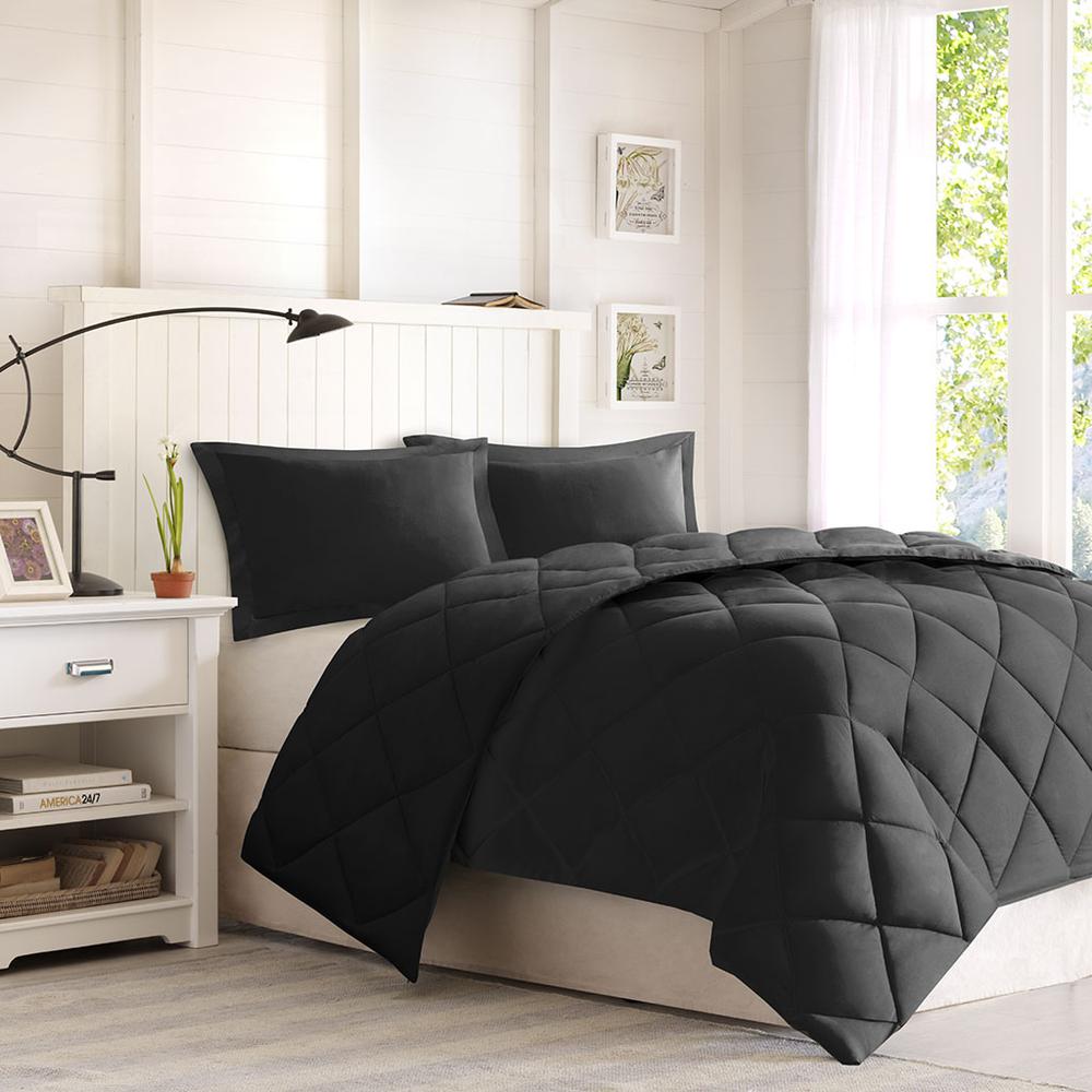 3M Scotchgard Diamond Quilting Reversible Down Alternative Comforter Set. Picture 2