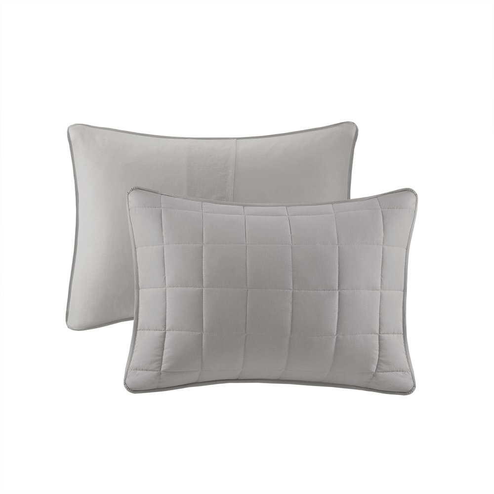 Royce 10 Piece Luxury Jacquard Comforter Set, Grey color. Picture 1