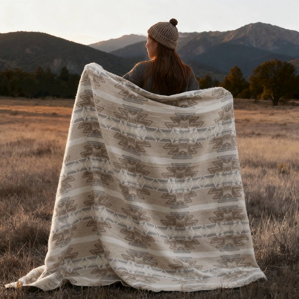Alberta Cotton Blend Blanket. Picture 5