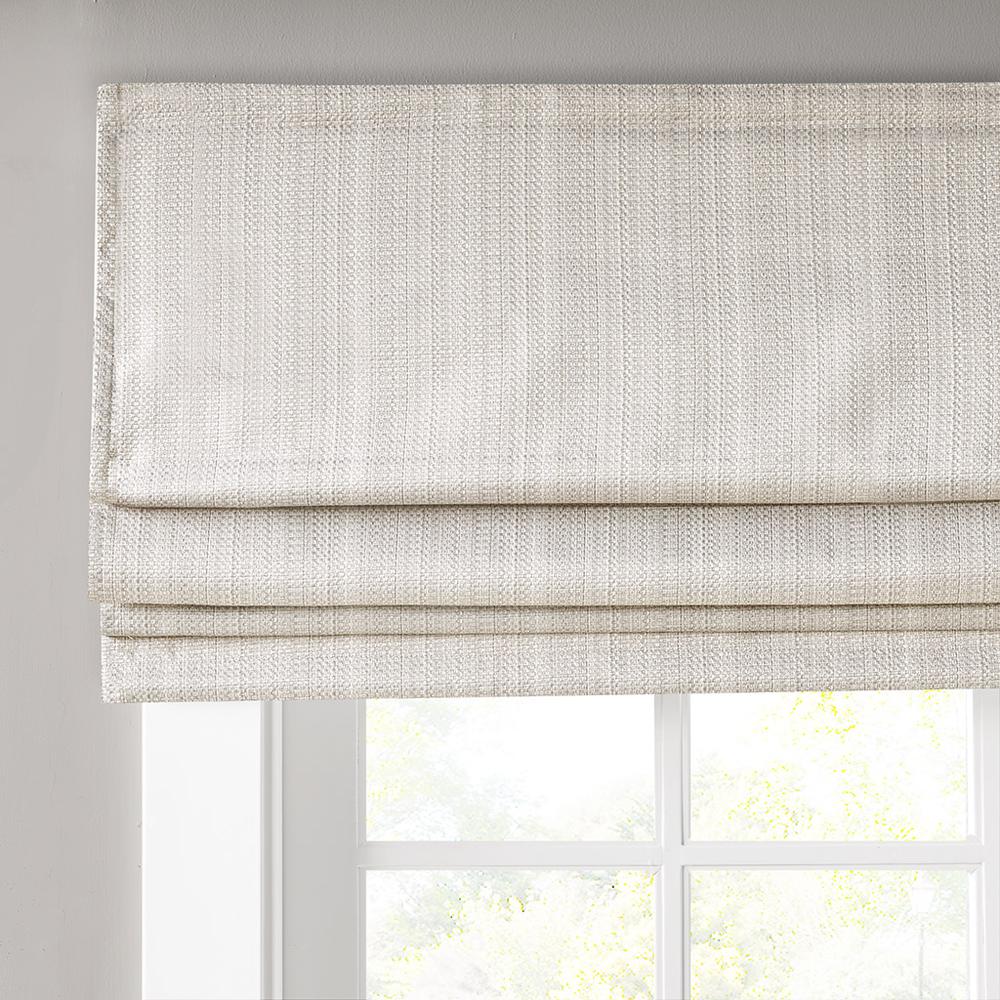 Ivory Basketweave Cordless Roman Shade, Belen Kox. Picture 2