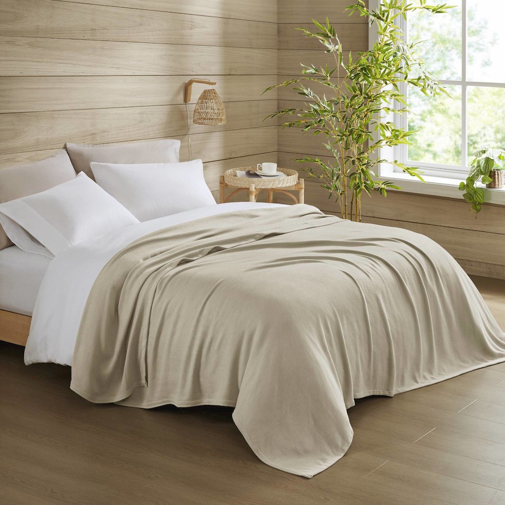 Bamboo Cotton Rayon from Bamboo Cotton Blanket, Khaki color. Picture 4