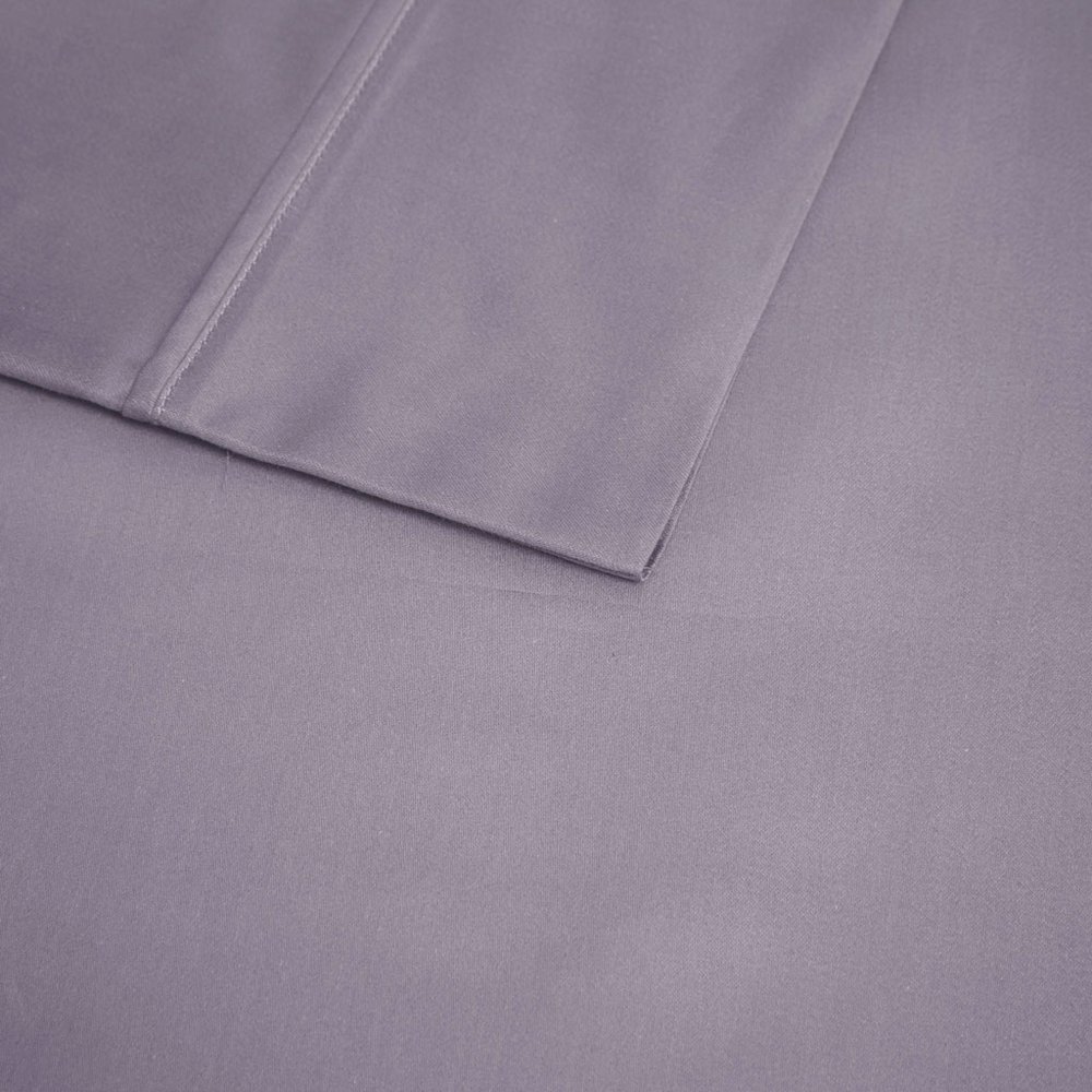 600 Thread Count Cooling Cotton Blend 4 PC Sheet Set, Purple color. Picture 1