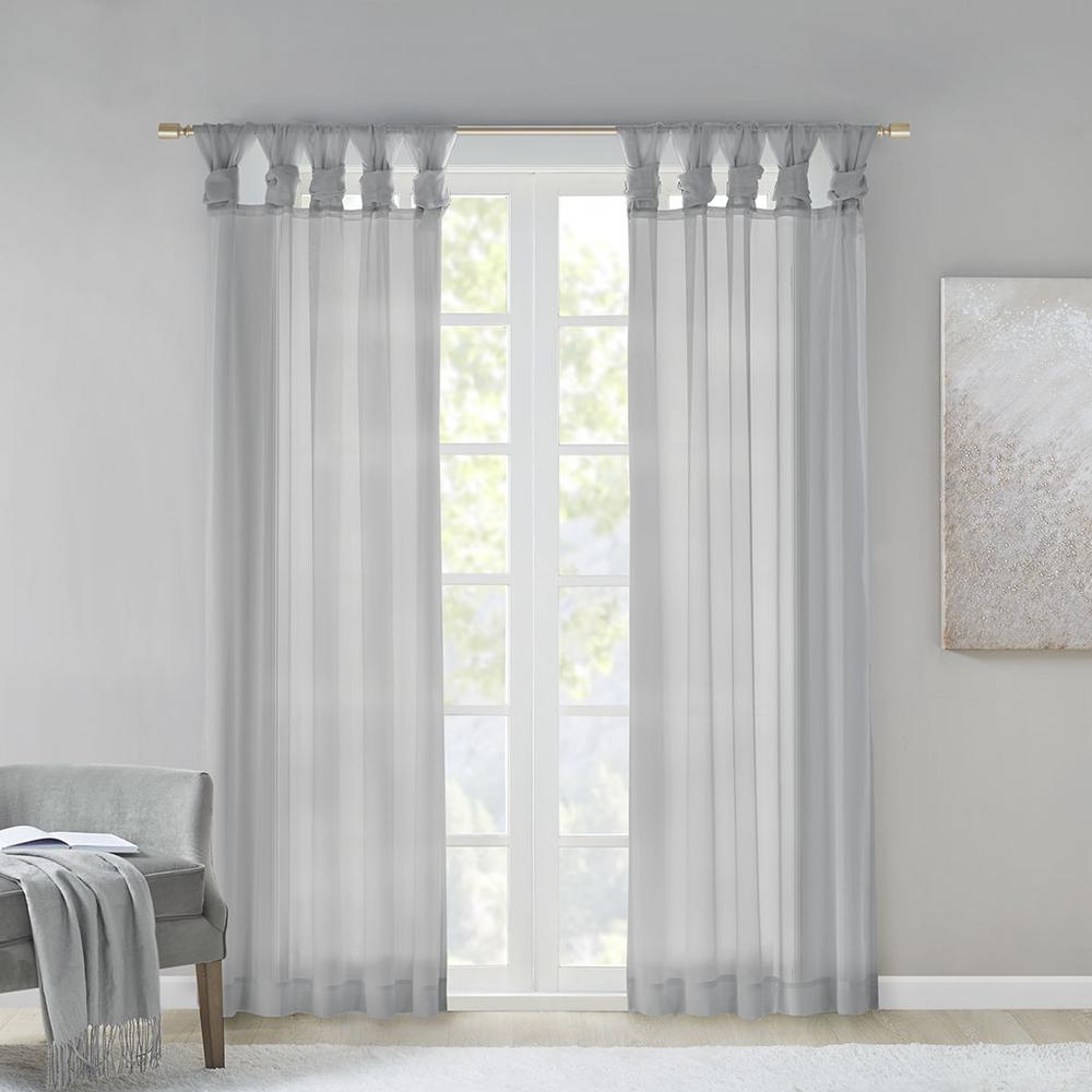 Twist Tab Voile Sheer Window Pair. Picture 3