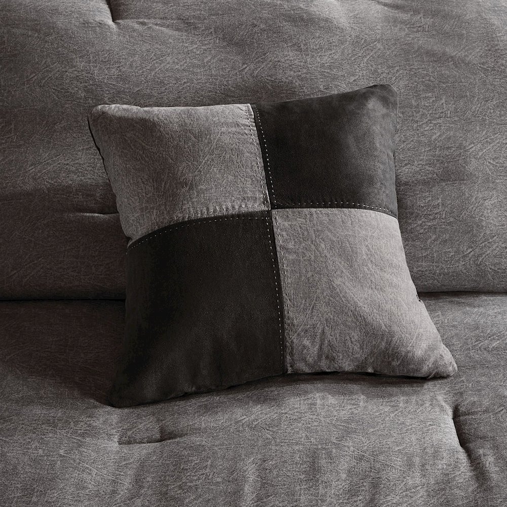 7 Piece Faux Suede Comforter Set. Picture 3