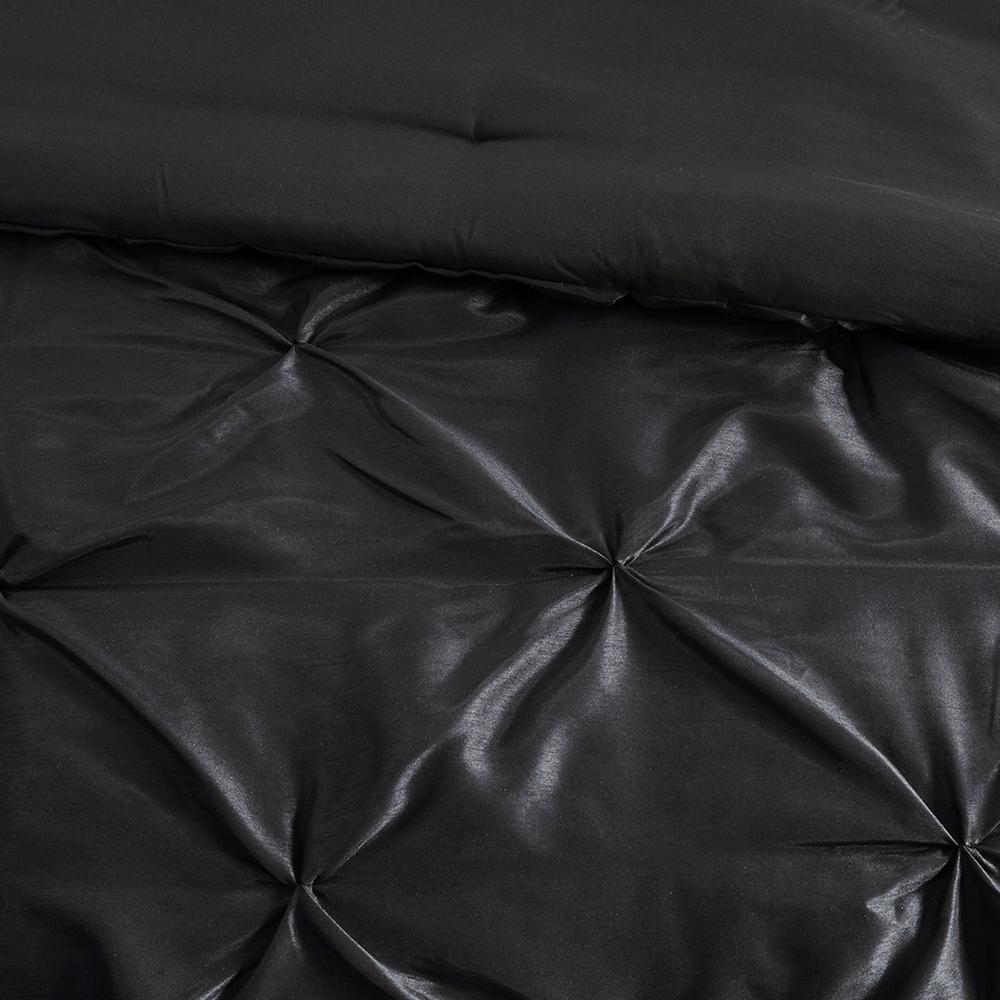 Laurel 7 Piece Tufted Comforter Set, Black color. Picture 2