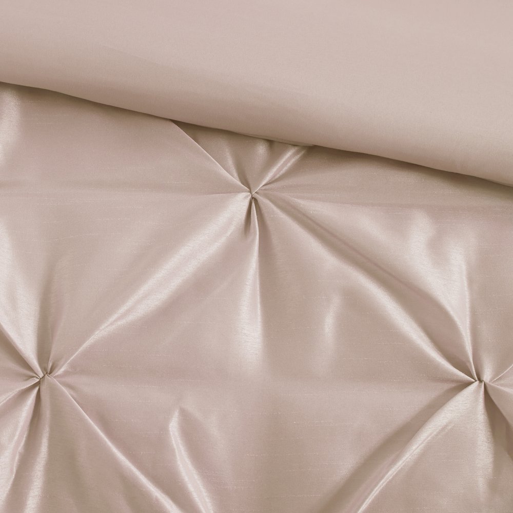 Laurel 100% Polyester Pieced Pleated 7pcs Tufted Comforter Set. Picture 3
