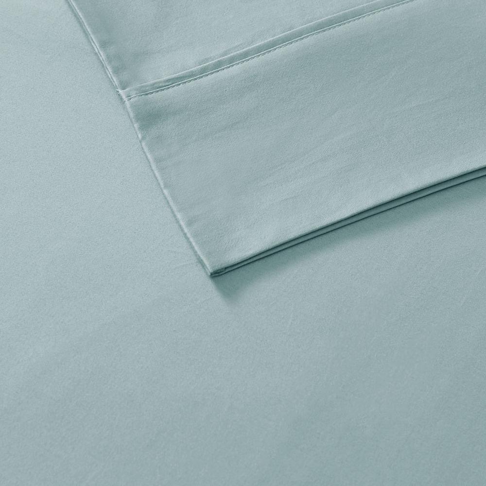 800 Thread Count Cotton Blend Sateen Sheet Set, Aqua color. Picture 1