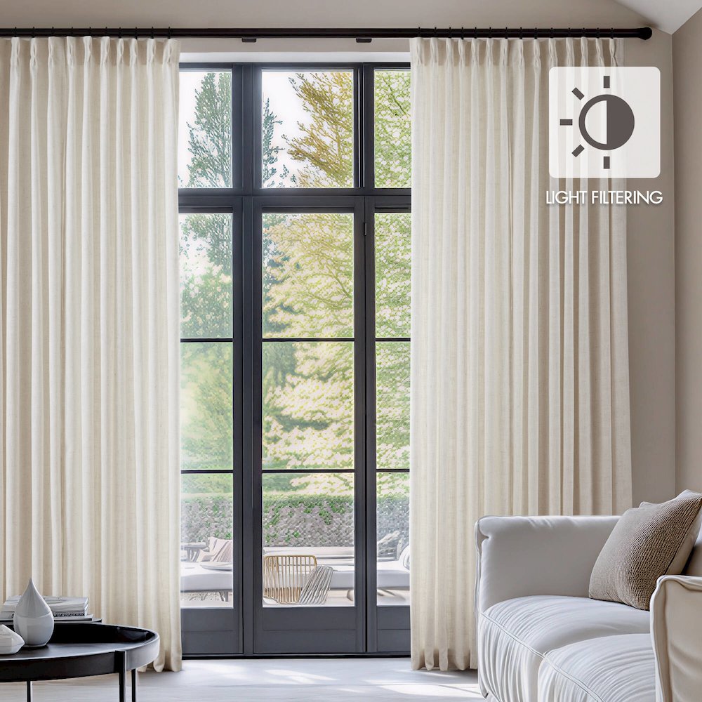 Emery 300gsm poly linen with 7 pinch pleat per pc. Picture 5