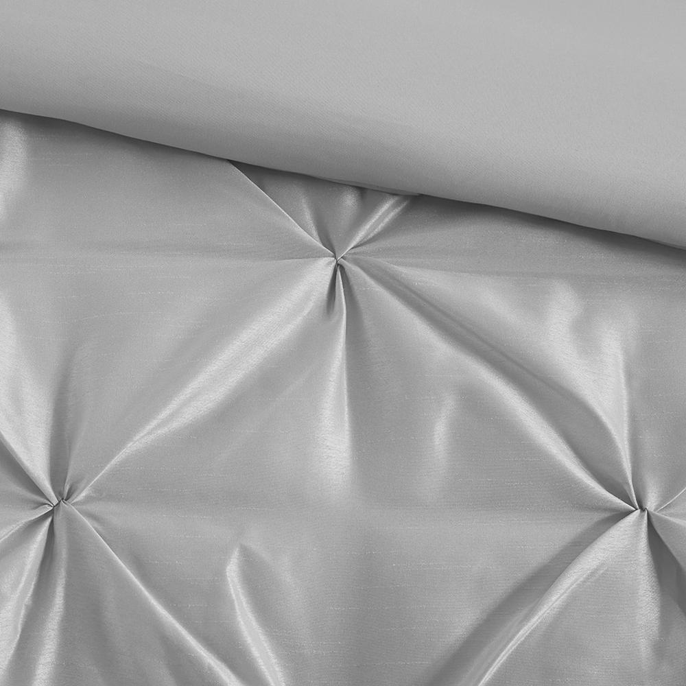 Laurel 7 Piece Tufted Comforter Set, Grey color. Picture 5