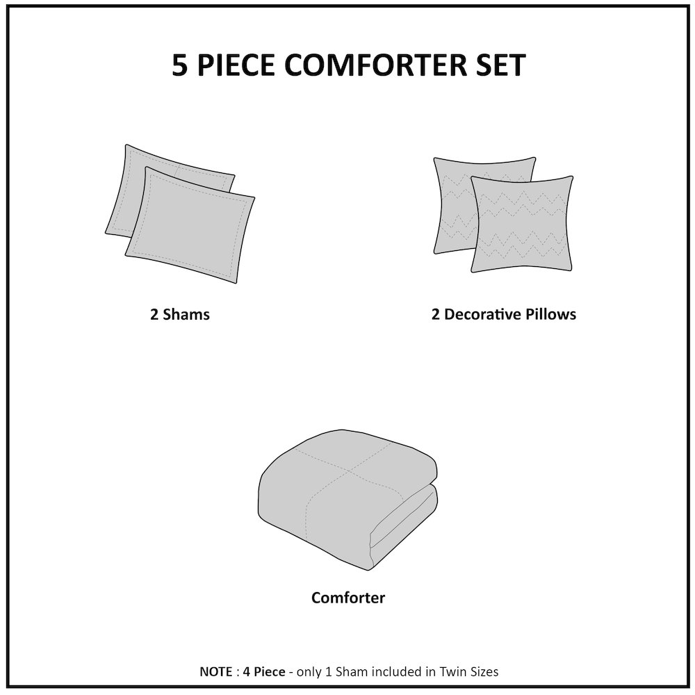 Bitter Creek Oversized Comforter Set, Grey/Brown color. Picture 5