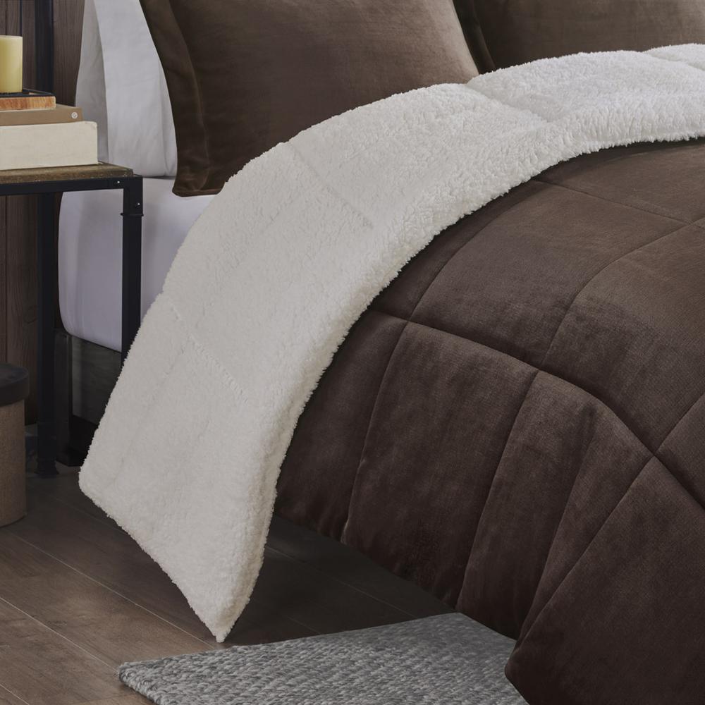 Plush to Sherpa Down Alternative Comforter Set. Picture 5