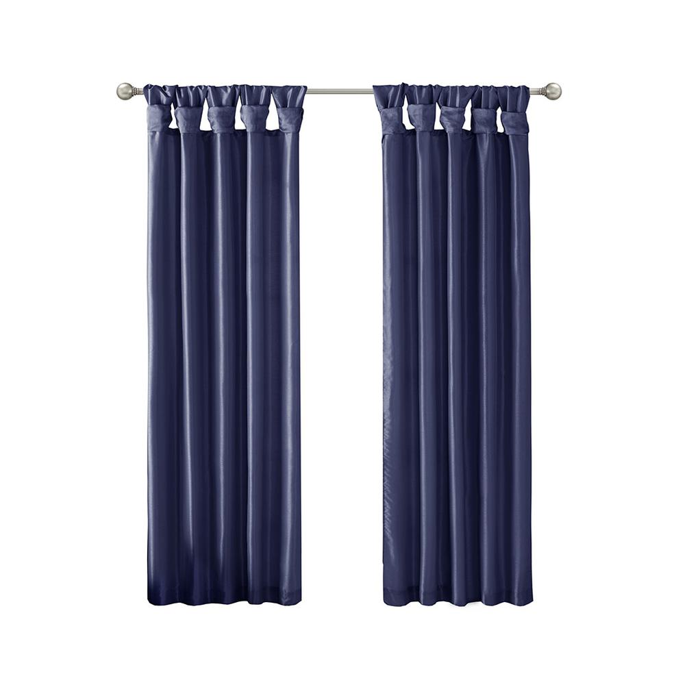 Twist Tab Lined Window Curtain Panel. Picture 1