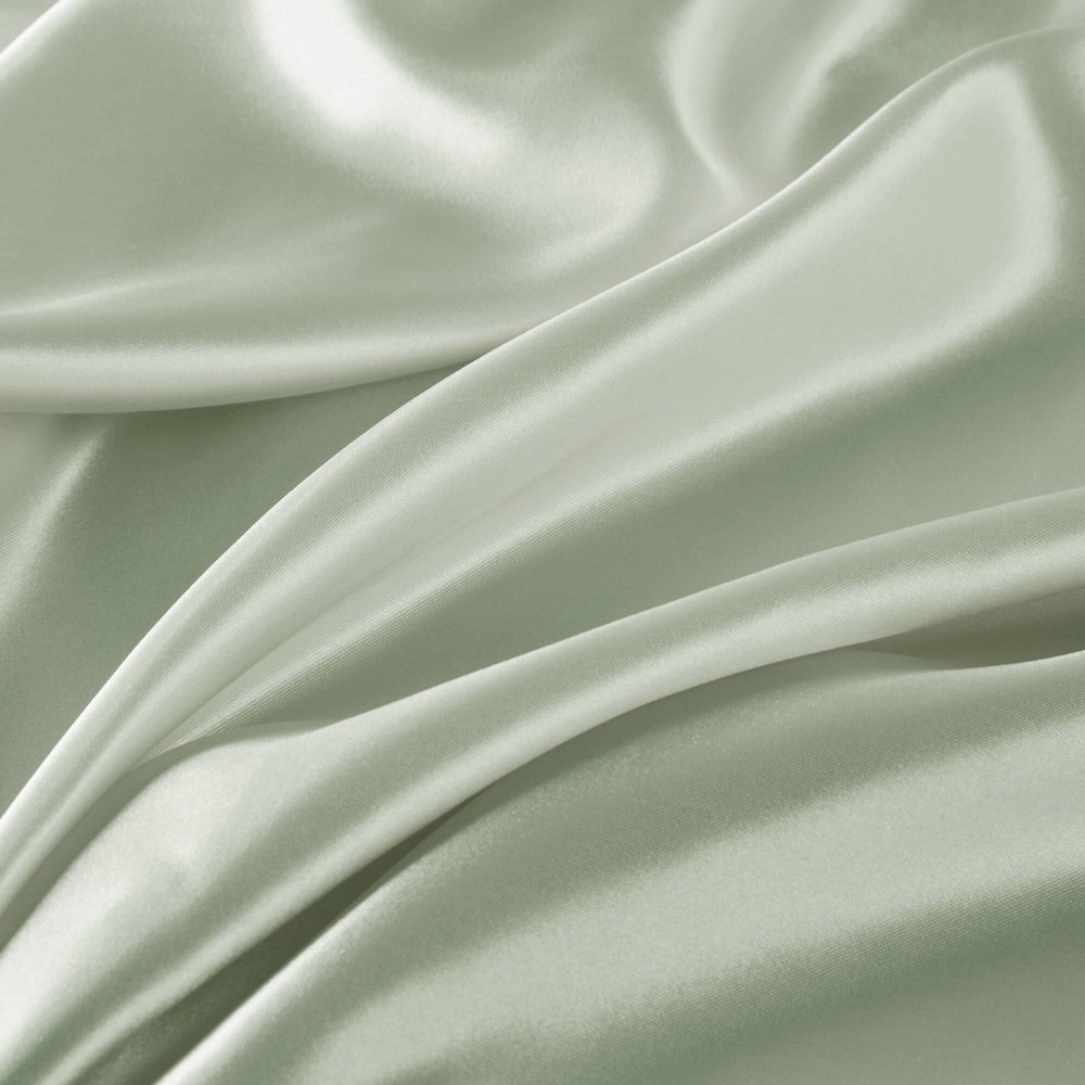 Satin Luxury Sheet Set in Sage. Picture 2