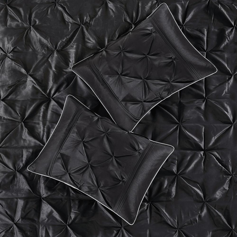 Laurel 7 Piece Tufted Comforter Set, Black color. Picture 3