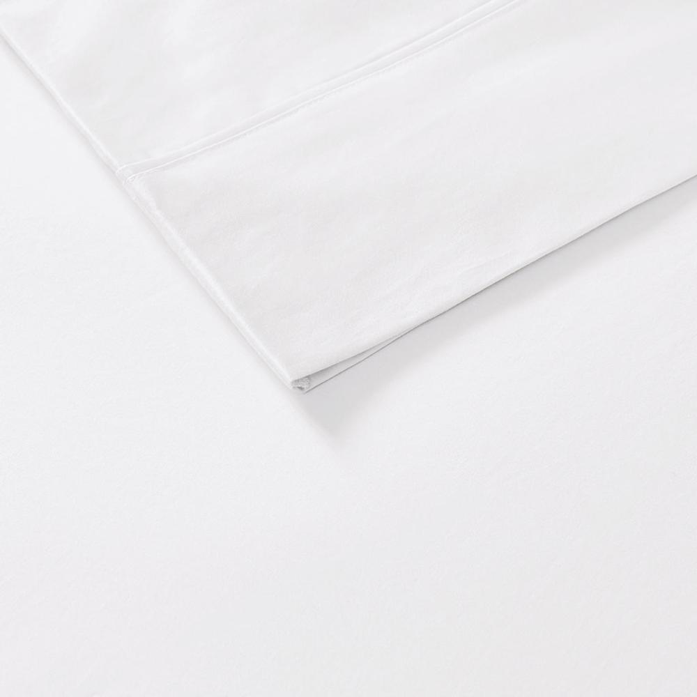 800 Thread Count Cotton Blend Sateen Sheet Set, White color. Picture 2