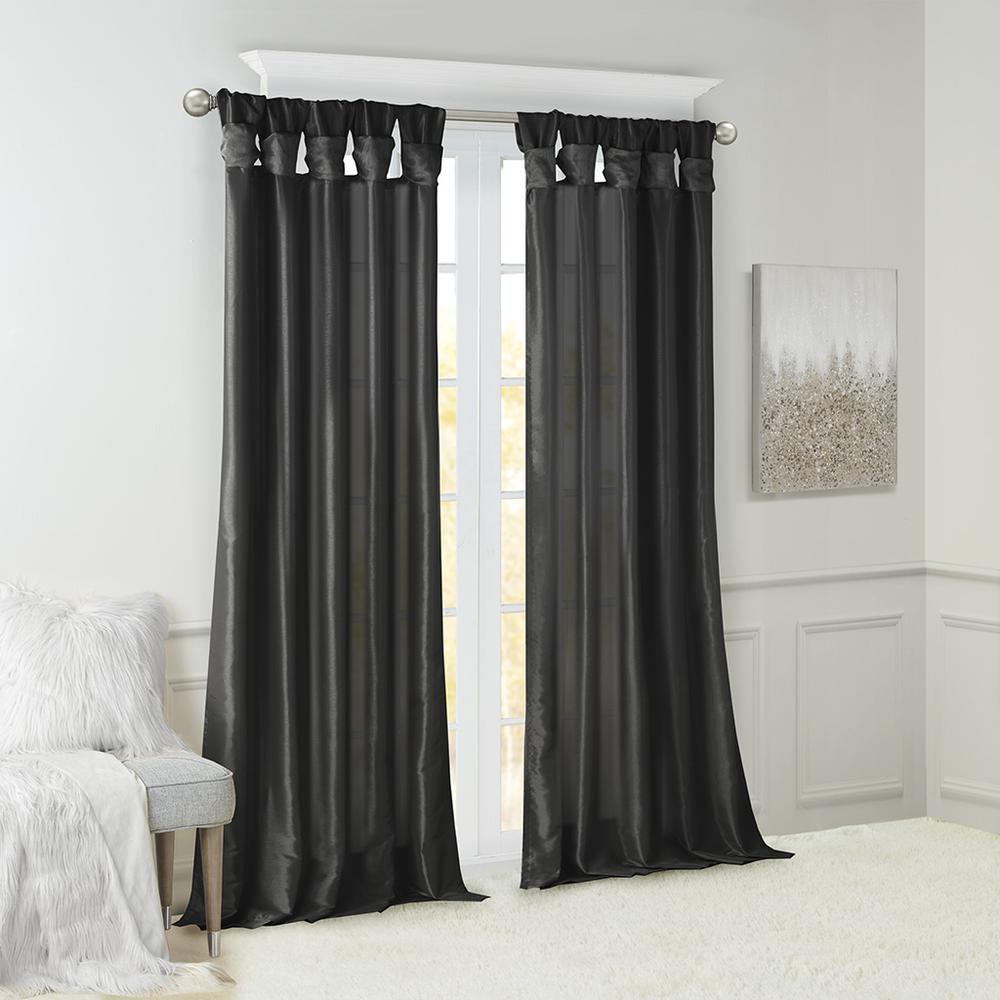 Twist Tab Lined Window Curtain Panel. Picture 5