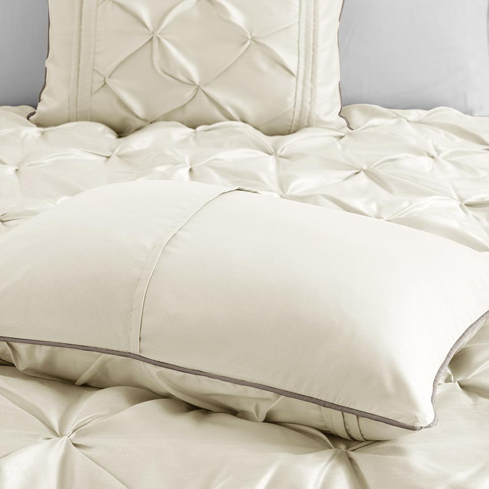 Laurel 7 Piece Tufted Comforter Set, Ivory color. Picture 2