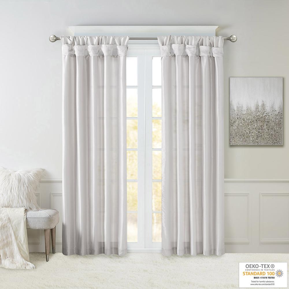 Twist Tab Lined Window Curtain Panel. Picture 3