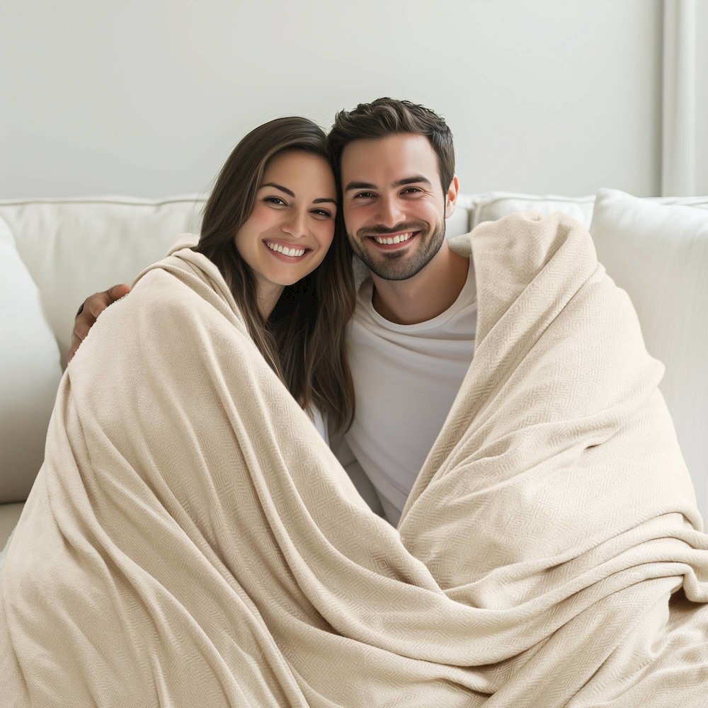 Bamboo Cotton Rayon from Bamboo Cotton Blanket, Ivory color. Picture 4