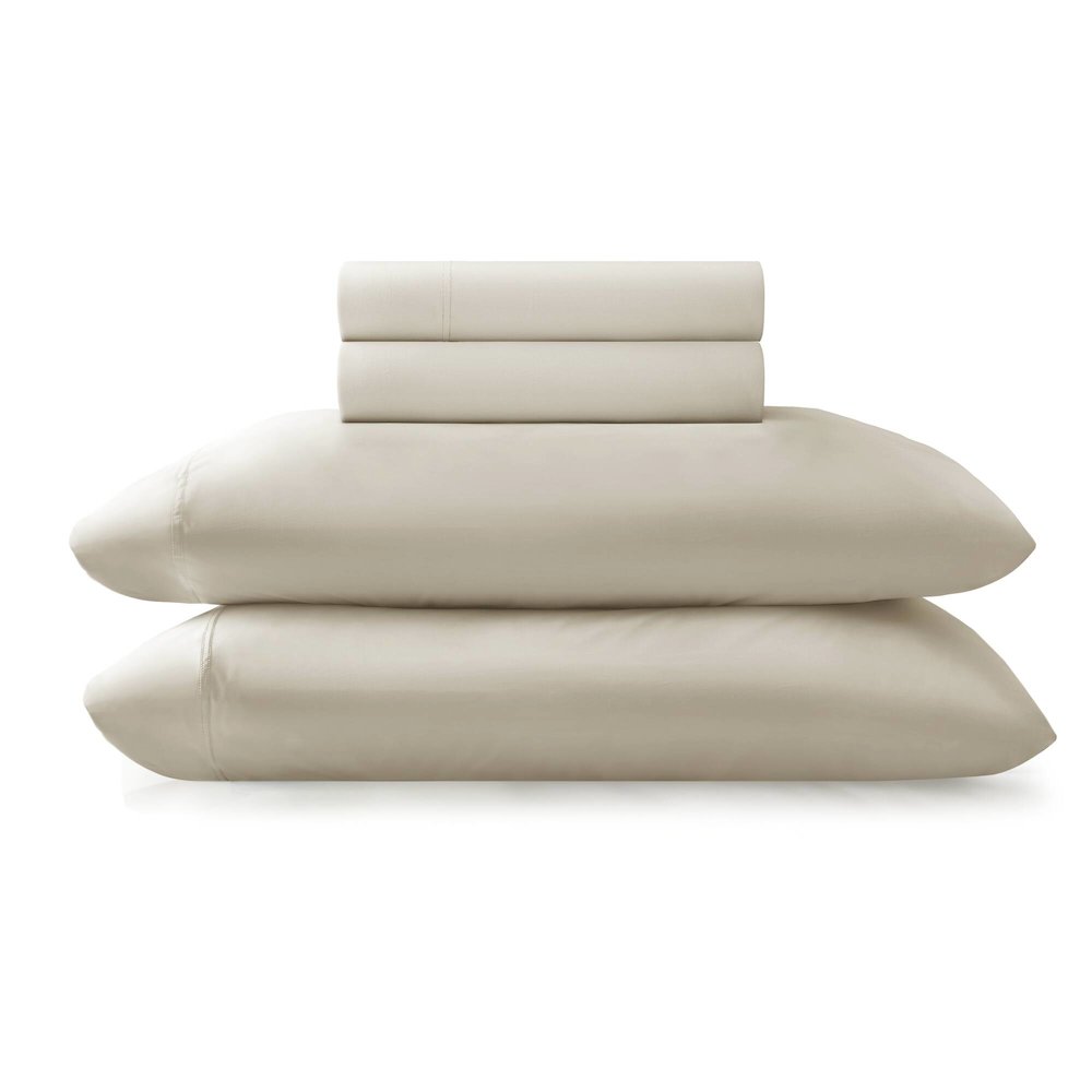 Stretch Jersey Sheet Set, Ivory color. Picture 1
