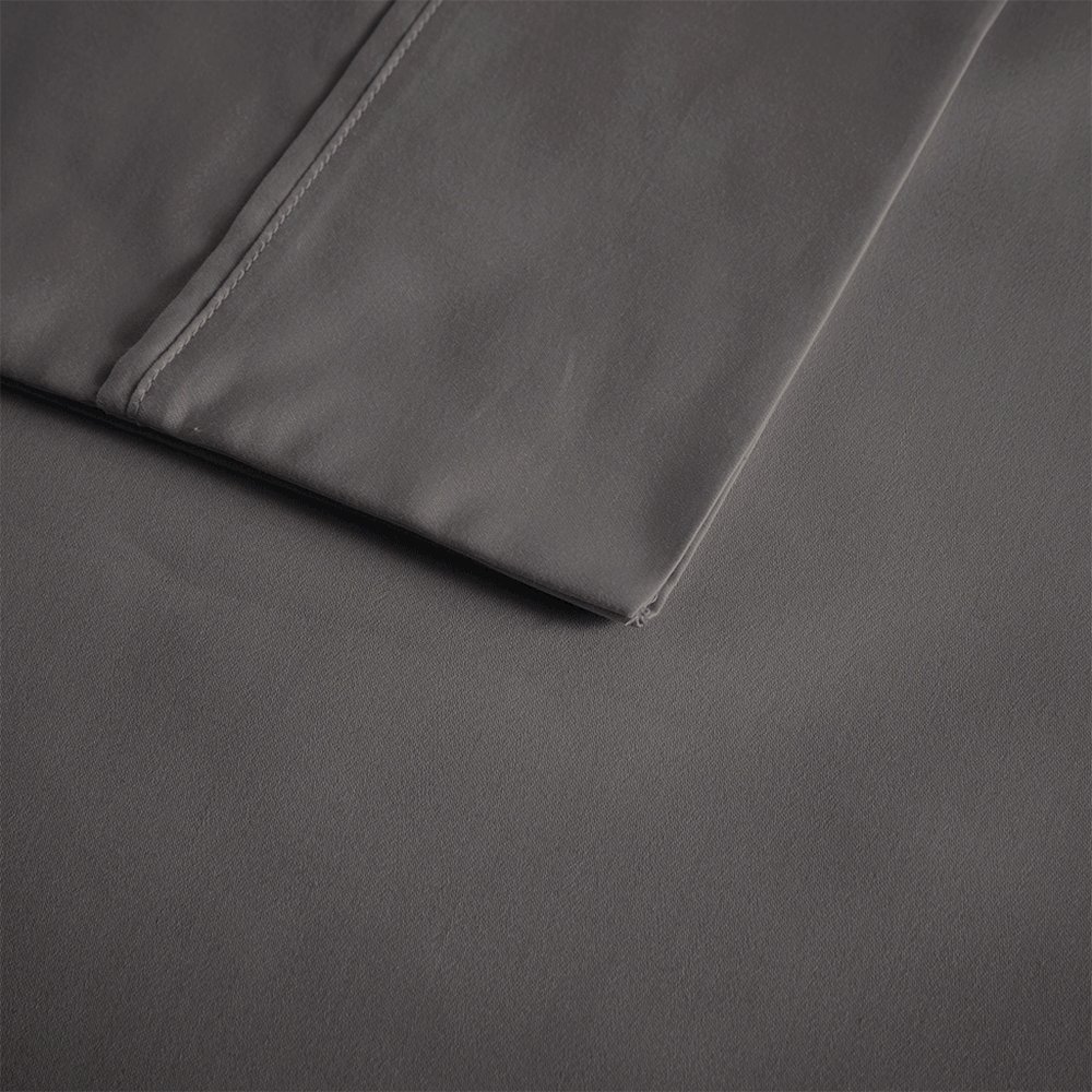 600 Thread Count Cooling Cotton Blend 4 PC Sheet Set, Charcoal color. Picture 4