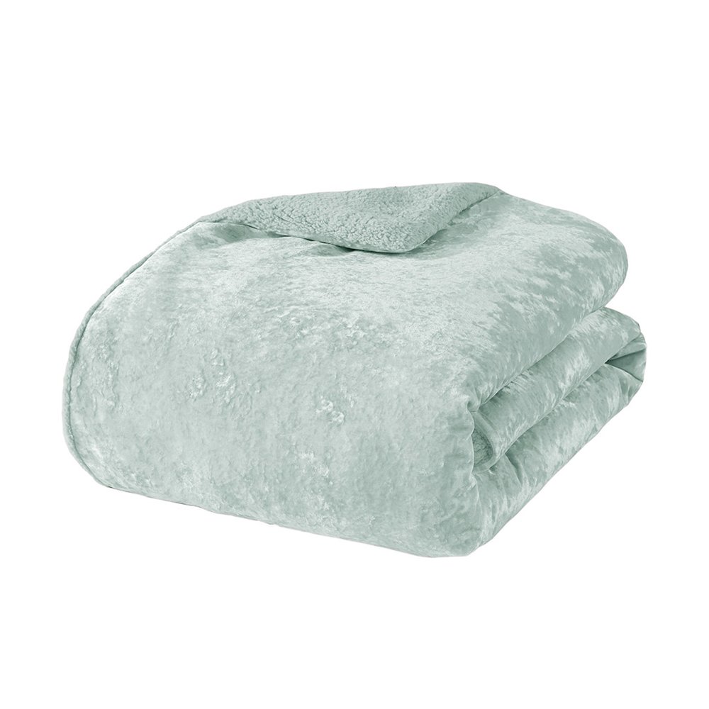 Crushed Velvet Sherpa Reversible Comforter Set. Picture 4