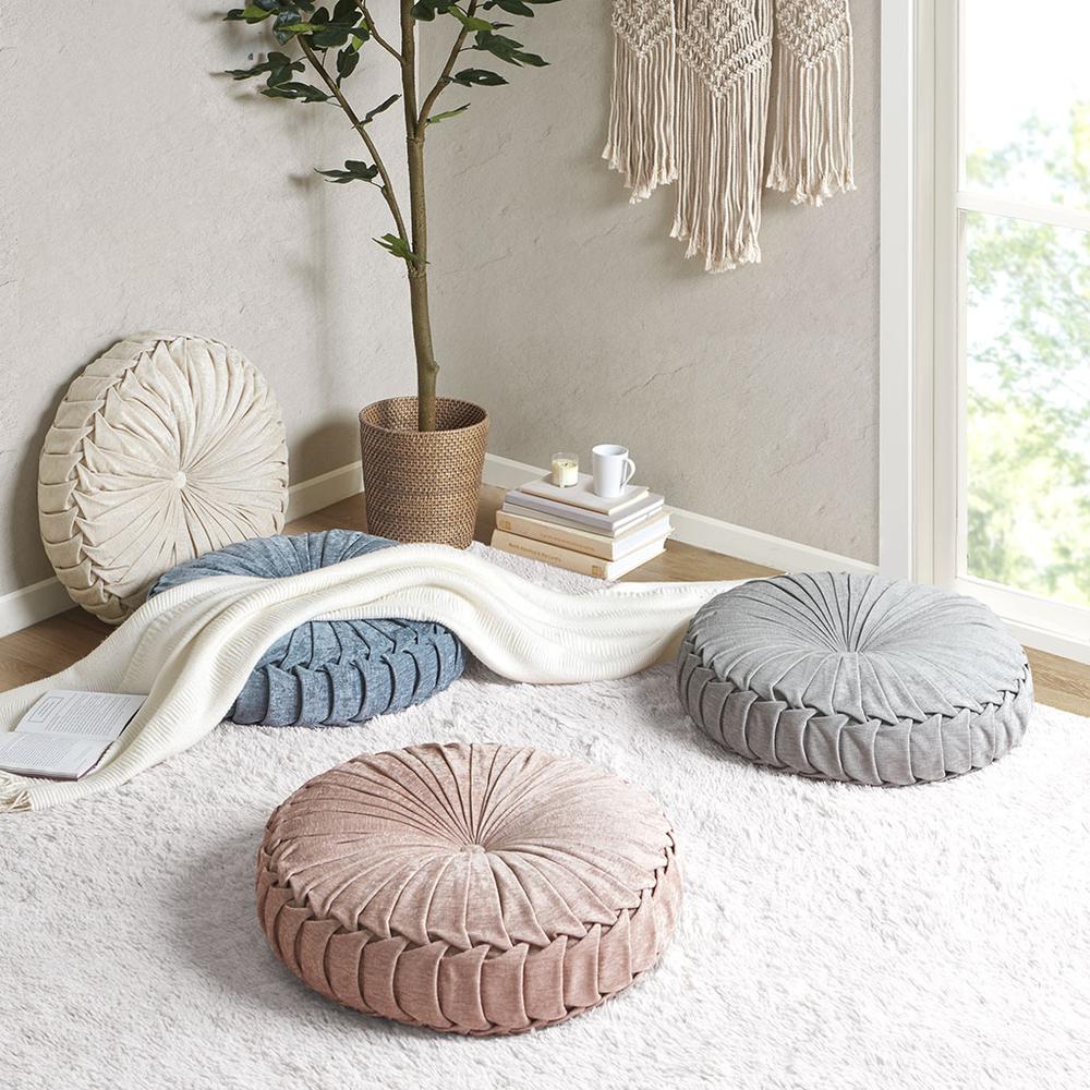 Poly Chenille Round Floor Pillow Cushion. Picture 2