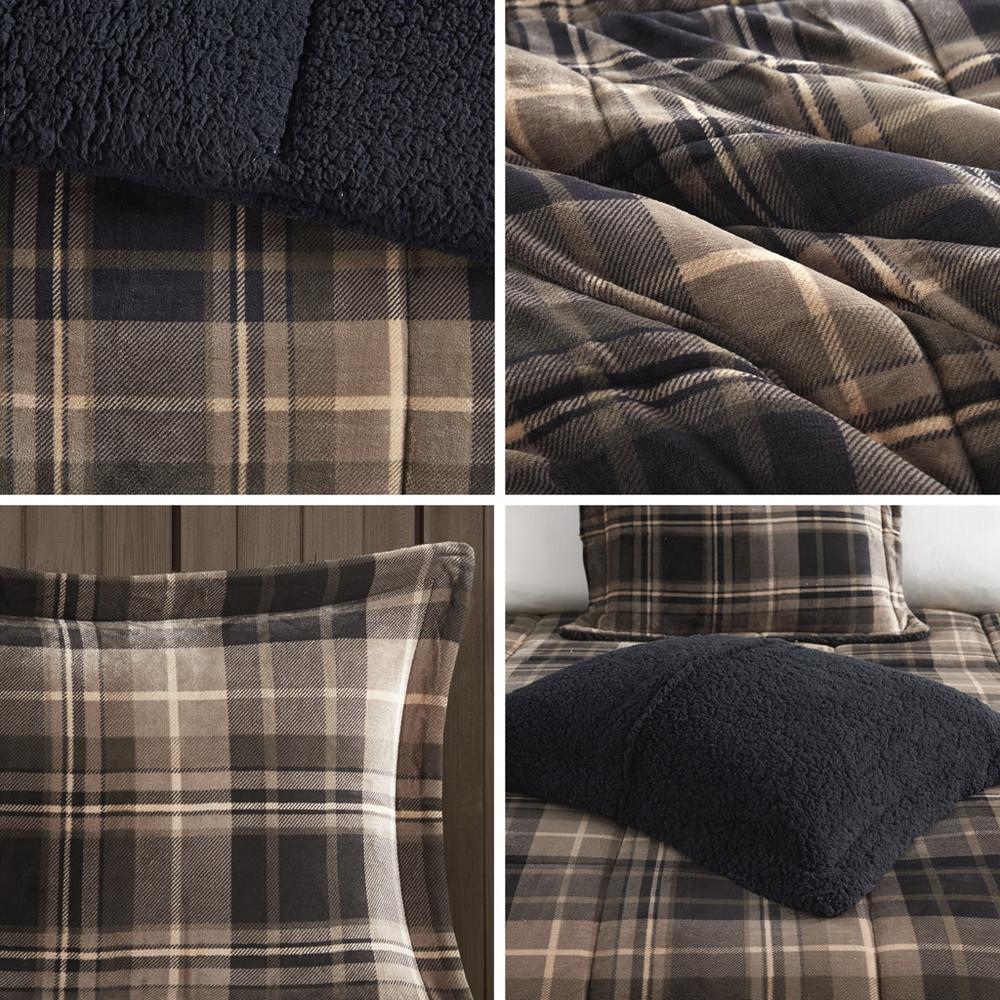 Plush to Sherpa Down Alternative Comforter Set. Picture 2