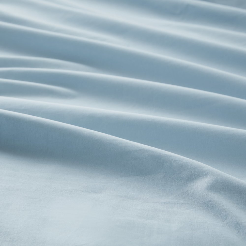 Cotton 144TC 100% Cotton Solid Sheet Set, Light Blue color. Picture 2